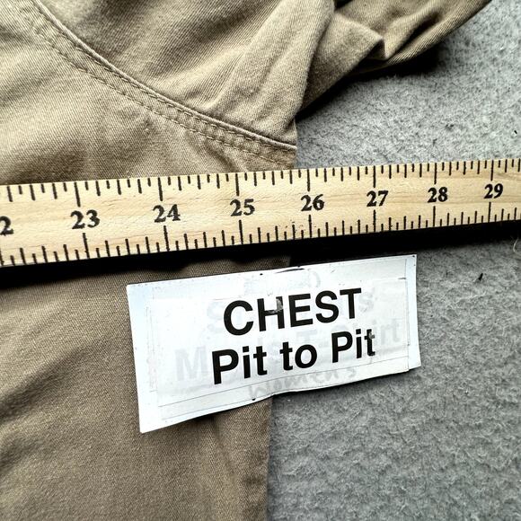 Lapco FR 7 oz Uniform Shirt Mens Large Khaki Flame-Resistant Cotton Twill IKH7 - Picture 3 of 11